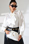 White Patent Leather Women's Portfolio Crossbody Bag and Modern Hand and Shoulder Bag That Can Be Held in the Hand - 4