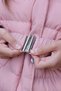 Girl's Water Repellent Zipper Snap Closure Belted Fur Pink Coat - 5