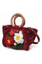 Crochet Knitted Flower Detailed Shoulder Bag, Handmade Custom Design Bag