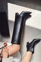 Look Women's Boots with Leg Warmer Detail and Removable Accessory, High-Heeled Pointed Toe Zippered Boots - 2