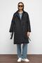 Belted Double-Breasted Quilted Coat with Snap Closure Black 6786 - 2