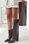 Look Women's Boots with Leg Warmer Detail and Removable Accessory, High-Heeled Pointed Toe Zippered Boots - 2