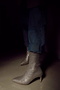 Party Sparkling Stone Detailed Suede Ankle Mid-Heel Zippered Pointed Toe Women's Boots Bootie - 4