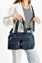 Faux Leather Women's Shoulder Bag 35*25 cm Crossbody Messenger Bag Multi-Pocket Vegan Leather Handbag - 2