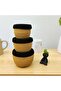 Wicker Lid Basket Set of Three Wicker Bamboo Basket - 3