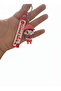3D Silicone Figure Keychain with the Text'Good Luck' and a Red Hat, Bag Ornament