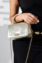 Women's Gold Mini Box Handbag with Side Cross Strap and Handle Modern Stylish Women's Bags - 4