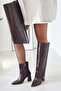Look Women's Boots with Leg Warmer Detail and Removable Accessory, High-Heeled Pointed Toe Zippered Boots - 6