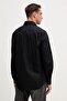 Men's Regular Fit Metallic Shark Logo 100% Cotton Long Sleeve Black Shirt 15313316-011 - 3