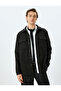 Clamshell Pocket Snap Button Viscose Blended Long Sleeve Stamp Jacket - 3
