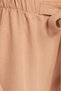 Women's relaxed fit comfortable wide leg beige trousers with elastic waistband and tie detail - 6