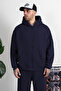 Men's Oversize Thick Zippered Plain Cardigan