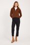 Women's relax fit comfortable cut high waist straight leg elastic waist black pants - 2
