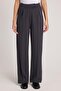 Women's Regular Fit Classic Cut Velcro Closure Wide Leg Anthracite Trousers