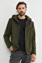 Coat with Hood and Zipper in Fleece Fabric