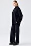 Tunic Pants Set with Buttons on the Sides Black