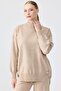 Buttoned side tunic pant set mink - 2