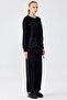 Lace detailed knitted suit with trousers black