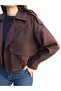 Double-Breasted Collar Buttoned Short Trench - 3