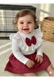 Baby Child 2-Ply Skirt Ribbed Bluse Set Bottom Top Set - 2