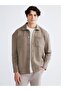 Xside Brown Polo Collar Buttoned Men's Cardigan
