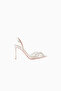 Angelica 95 Crystal Slingback Pumps, White Pvc-Leather, 95mm Heel, Handcrafted Luxury Design