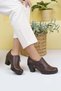 Women's Genuine Leather Thick Heeled Orthopedic Shoes - 5