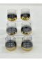 Titanium Plated Gold 6-Piece Luxury Glass Cup Set – Gift Water/Soft Drink Glass - 6