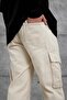 Men's Jean Trousers W11 Gabardine Fabric Panloton Cream Baggy Cargo Pockets Loose Fit - 5