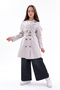Girls' School Belted Pocketed Trench Coat - 4