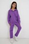 Girl's Two-Thread Tracksuit Set with Collar Detail