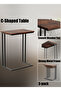 3Pcs C-Shaped Coffee Service Table Set Side Nesting Table Table Small Coffee Table Couch Table - 6