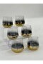 Titanium Plated Gold 6-Piece Luxury Glass Cup Set – Gift Water/Soft Drink Glass - 3