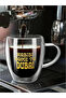 Set of 2 - Borosilicate Double Wall Habibi Come to Dubai Printed Glass Cup, 350ml - 3
