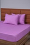 Double Fitted Sheet+2 Pillowcases Gift 160X200 Purple