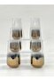 Titanium Coated Rose 6-Piece Long Glass Water Cup Set - 6-Piece Luxury Glass Cup Set - 7