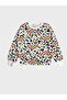 Girls' Cotton White Rainbow Patterned Long Sleeve Seasonal Pajama Set - 6