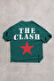 تيشيرت بأكمام قصيرة للجنسين من The Clash باللون الأخضر الرجعي - 2