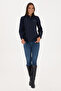 Women's Navy Blue Long Sleeve Basic Shirt 50307990-Vr033 - 4