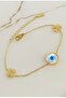 Evil Eye Bead Detailed Steel Bracelet