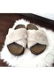 Plush Cross-Strapped Women's Slippers