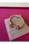Milena Istanbul Red Stone Design Natural Stone Handcuff Bracelet - 3