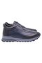 Men's Navy-Black Casual Genuine Leather Shoes - 2