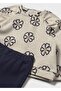 Baby Girl 2-Piece Set (1-4 Years) |   Floral Pattern Sweatshirt and Navy Blue Leggings - 3