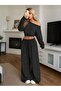 Women's Boat Neck Sweatshirt Sweatpants Double Bottom Top Set