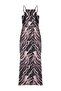 Brown Halter Neck Satin Midi Dress - 2