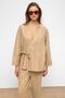 Tie-Front Suede Look Kimono Double Set Stone 9366-Tk - 6
