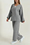 Women's knit kimono two-piece set - 2