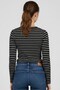 Women's Striped Long Sleeve Basic Body Fit Bodysuit Four Seasons Lycra Stretchy Fabric - Women's Bodysuit - 5
