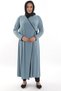 Double-Breasted Collar, Inside-Out Tie, Piping Detail, Mint Green Prayer Dress - 7